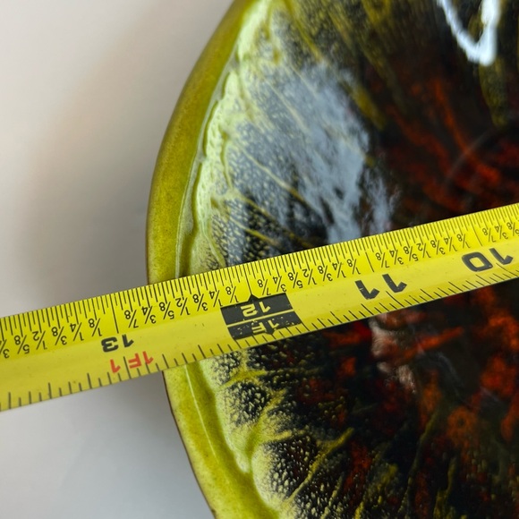 California Pottery 560 MCM Bowl Green/Deep Blue/Red Absolutely Gorgeous! Superb! - Picture 12 of 12